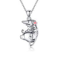 wholesale 925 Sterling Silver Hedgehog Pendant Necklace with Chain - Gifts for Women-Possum
