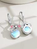 wholesale 925 Sterling Silver Koala Moonstone Drop Earrings Gifts for Women-0-3