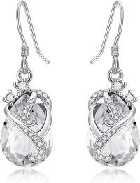 wholesale 925 Sterling Silver Birthstone Drop Dangle Earrings for Women Gifts-04 Apr