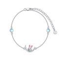 wholesale 925 Sterling Silver Cute Moon Rabbit Anklet-0-0
