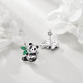 wholesale 925 Sterling Silver Cute Cat Heart Moonstone Platinum Plated Stud Earrings-0-3