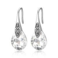 wholesale 925 Sterling Silver Teardrop Earrings Wholesale With Blue Crystals-04 Apr