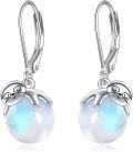 wholesale 925 Sterling Silver Rainbow Moonstone Sloth Drop Earrings for Women Girls  4cm Long-0-0