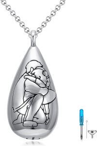 wholesale Sterling Silver Teardrop Urn Necklace for Ashes Men Women-02--Father Daughter-02--Father Daughter