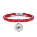 wholesale 925 Sterling Silver Evil Eye Bracelet Wholesale With Red Braided Leather-0-4
