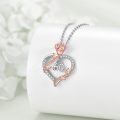 wholesale 925 Sterling Silver 60th Birthday Rose Heart Necklace-0-2