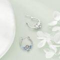 wholesale 925 Sterling Silver Owl Flower Blue Stone Huggie Hoop Earrings Gift for Women-0-3