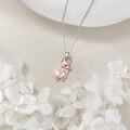 wholesale 925 Sterling Silver Corgi Dog Heart Pink Crystal Pendant Necklace s for Women Animal Lovers-0-4