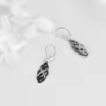 wholesale 925 Sterling Silver Black and White Opal Celtic Knot Drop Earrings Wholesale with Leverbacks for Women-0-3