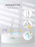wholesale 925 Sterling Silver Starfish Moonstone Ocean Wave Two Tone Drop Earrings-0-4