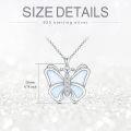 wholesale 925 Sterling Silver Opal Butterfly Pendant Necklace with Cubic Zirconia Stones - Gifts for Her-0-1