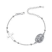 wholesale 925 Sterling Silver St. Benedict Rosary Chain Bracelet with Crucifix and Medal for Women Men Catholic Faith Gift-Saint Gerard
