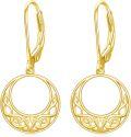 wholesale 14K Gold Celtic Knot Circle Drop Dangle Leverback Earring Studs Irish for Women-0-0