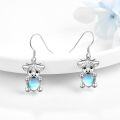 wholesale 925 Sterling Silver Cow Shape Stone Drop Dangle Earring  for Women Girls Mother's Day Birthday Anniversary Christmas Holiday Present Idea 36x18mm-0-2