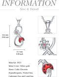 wholesale 925 Sterling Silver Red Flower and Ladybug Infinity Pendant Necklace for Women-0-3