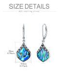 wholesale 925 Sterling Silver Abalone Shell Drop Earring for Women  4cm Long-0-5