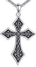 wholesale 925 Sterling Silver Celtic Cross Pendant with Black Onyx Stone - Christian Irish  for Men Women-0-0
