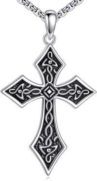 wholesale 925 Sterling Silver Celtic Cross Pendant with Black Onyx Stone - Christian Irish  for Men Women-A-Cross-2