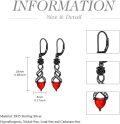 wholesale Gothic Bat/skull/cross/celtic Knot Earrings 925 Sterling Silver Halloween Leverback Red Agate Earrings Jewelry Halloween Christmas Gifts For Women -0-4