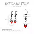 TOUPOP Sterling Silver Red Agate Gothic Bat Skull Cross Celtic Knot Leverback Earrings-0-4