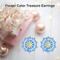 wholesale 925 Sterling Silver Blue and Yellow Daisy Flower Stud Earrings for Women-0-3