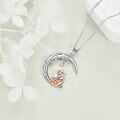 wholesale S925 Sterling Silver Fox Pendant Necklace Moon Animal s for Women Mom Wife-0-2