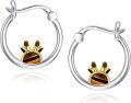 wholesale 925 Sterling Silver Tiger Eye Stone Crown Design Hoop Earrings for Women's Fashion-0-0