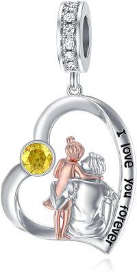 wholesale 925 Sterling Silver Family Love Charm Bracelet for Daughter Mother Lover - Birthday Valentine's Day Gifts-05-11-November