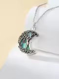 TOUPOP Sterling Silver Moon Tree Of Life Cremation Urn Necklace With Funnel For Ashes-0-1