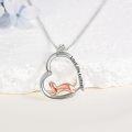 wholesale 925 Sterling Silver Otter in Heart Love You Forever Pendant Necklace for Women Girls Gifts-0-2