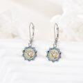 wholesale 925 Sterling Silver Abalone Shell Lotus Chakra Dangle Earrings for Women-0-3