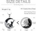 wholesale 925 Sterling Silver Abalone Shell Crescent Moon & Star Black Cat Pendant Necklace for Women Girls - Tree of Life Design Unique Gifts for Cat Lovers (Black)-0-3