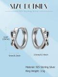 wholesale 925 Sterling Silver Faith Cross Hoop Earrings for Men & Women-0-2