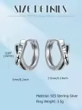 wholesale 925 Sterling Silver Faith Cross Hoop Earrings Wholesale for Men & Women-0-2