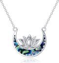wholesale TOUPOP Lotus Necklace Sterling Silver Lotus Jewelry Abalone Shell Lotus Pendant Lotus Gifts For Women Girls Birthday Christmas -0-0