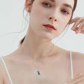 wholesale Sterling Silver Black Cat Crescent Moon Celtic Knot Pendant Necklace For Women-0-1