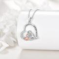 wholesale 925 Sterling Silver Love You Forever Dinosaur Heart Pendant Necklace Gifts for Women-0-2