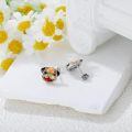wholesale 925 Sterling Silver Pug Face Red Nose Stud Earrings for Women-0-2