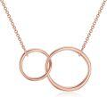 wholesale 14K Gold Interlocking Circles Mother Daughter Necklace - 14K Gold  Chain (16 + 2 inch)-0-1