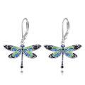 wholesale 925 Sterling Silver Enamel Dragonfly Drop Earrings Gift for Her-0-0