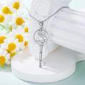 wholesale Sterling Silver Diamond Birth Flower Key Necklace for Women-0-52