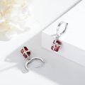 wholesale 925 Sterling Silver Red Crystal Bowknot Drop Dangle Hook Studs Earings  for Girls and Women-0-1