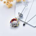 wholesale 925 Sterling Silver Rainbow Crystal Rose Cremation Urn Keepsake Pendant Necklace with Funnel and Fill Kit-0-2