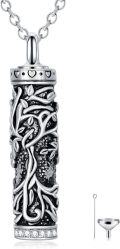 wholesale TOUPOP Tree Of Life Cremation Jewelry For Ashes, Cylinder Bar Urn Necklaces For Ashes Sterling Silver Family Tree Keepsake Necklace For Ashes Memorial Gifts For Women Mom Wife Sister -0-0