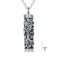 TOUPOP Sterling Silver Tree Of Life Cylinder Bar Cremation Jewelry For Ashes Memorial Keepsake-0-0