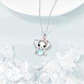 wholesale 925 Sterling Silver Cute Elephant Pendant With Rose Gold Bow And Heart Charm Necklace-0-3