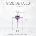 TOUPOP Sterling Silver Birthstone Cross Heart Pendant Necklace For Women-0-5