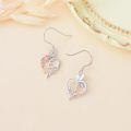 TOUPOP Sterling Silver Rose Heart Butterfly Initial E Letter Drop Dangle Earrings-0-4