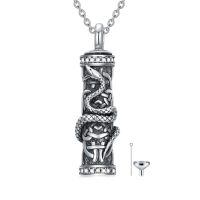 TOUPOP Sterling Silver Snake Urn Necklace For Ashes Memorial Jewelry-undefined