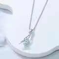 TOUPOP 925 Sterling Silver Oval Gemstone Pendant Necklace Dainty Fine Jewelry-0-4